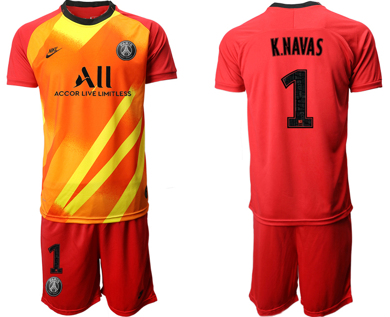 Men 2020-2021 club Paris St German red goalkeeper #1 Soccer Jerseys->paris st german jersey->Soccer Club Jersey